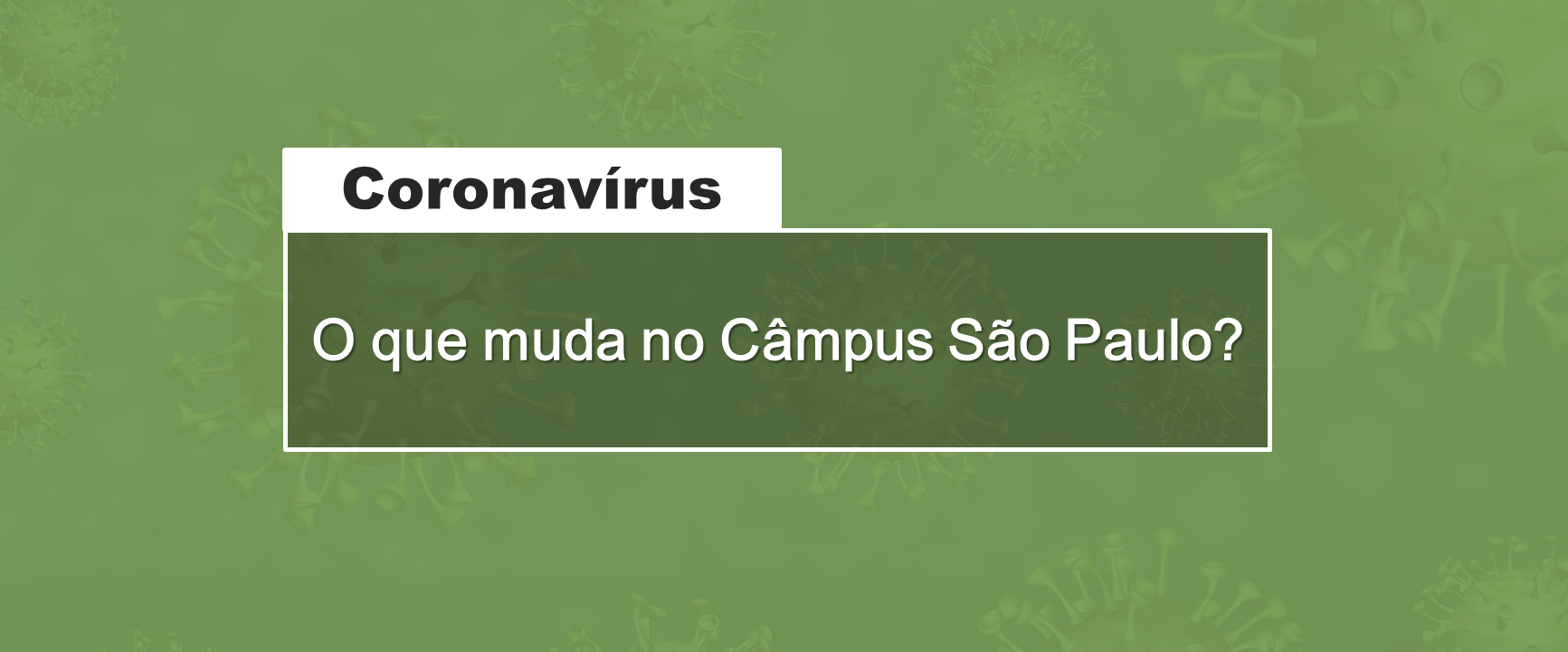 Coronavírus (Covid-19): O que muda no Câmpus São Paulo?